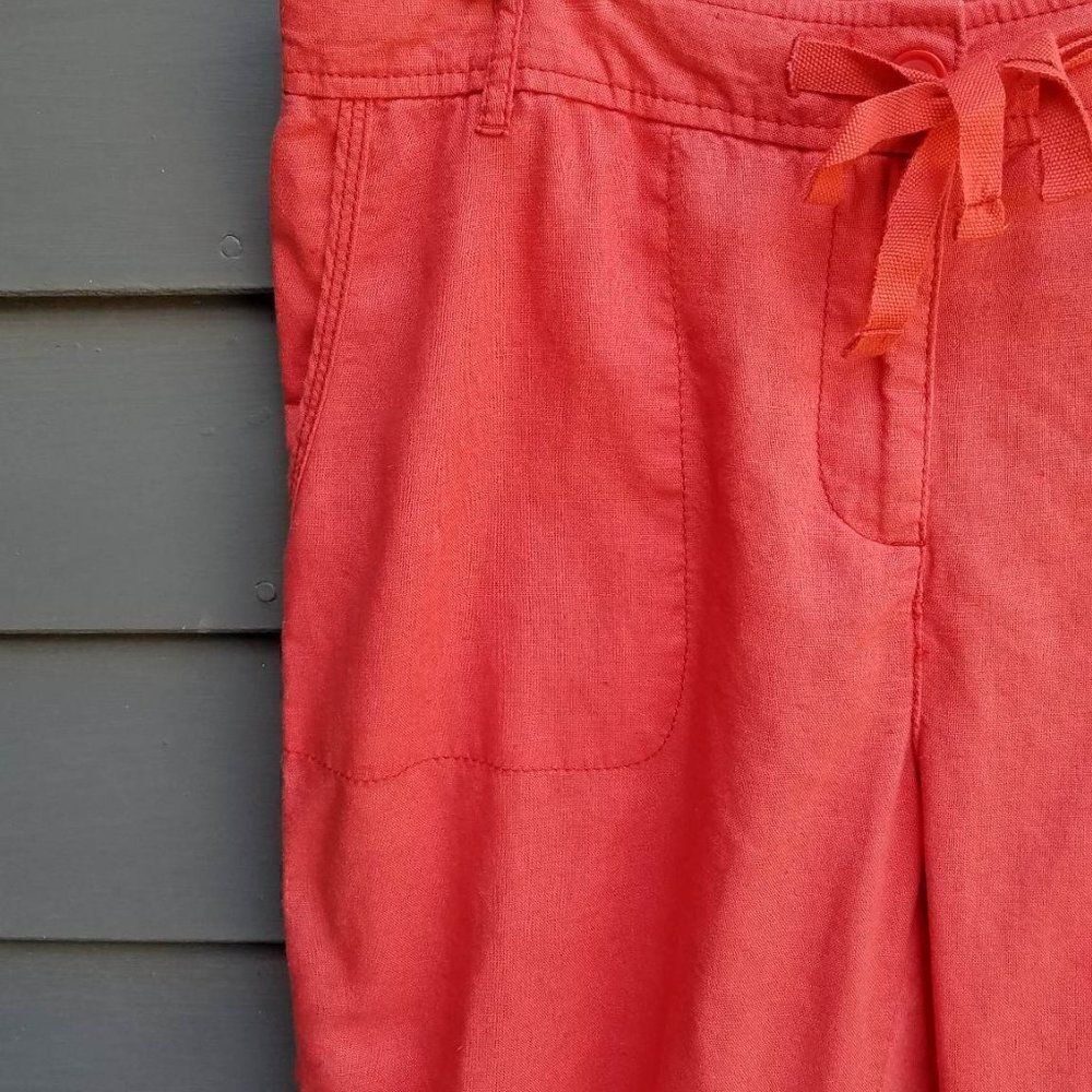 Joe Fresh Red Draw String Cropped Pants Size 8 - Picture 6 of 11